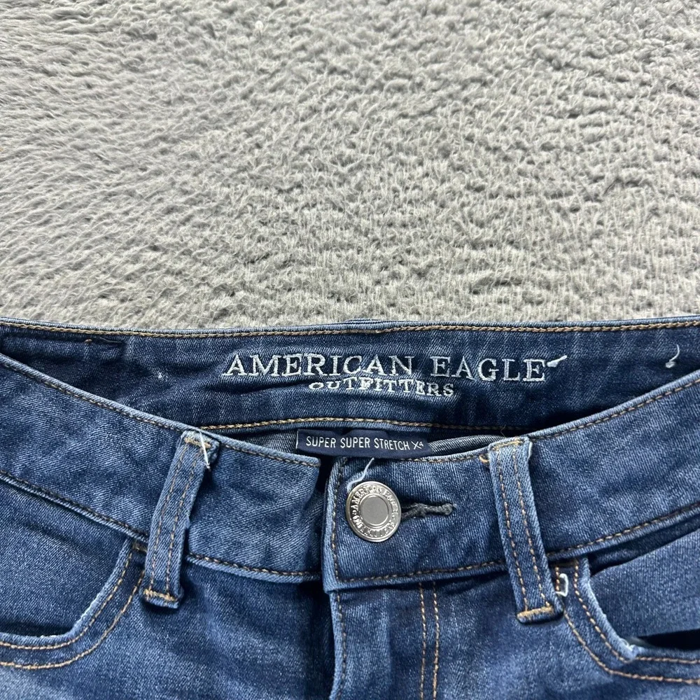 American Eagle Outfitters X4 Jeans Womens 00 Blue Denim‎ Jegging Faded Stretch